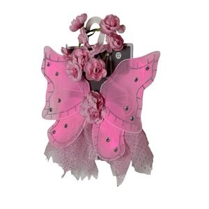 New Fairy Dust Halloween Pet Dog Cat Costume Apparel‎ Pink Butterfly Set XS/S